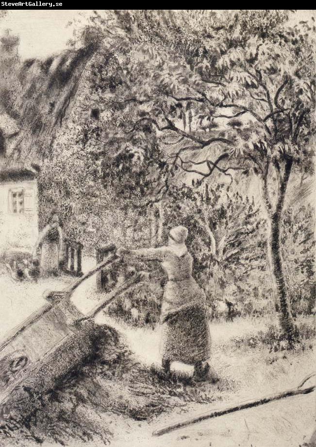 Camille Pissarro Woman emptying a wheelbarrow